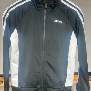 Adidas Black and White Zip-Up Track Suit